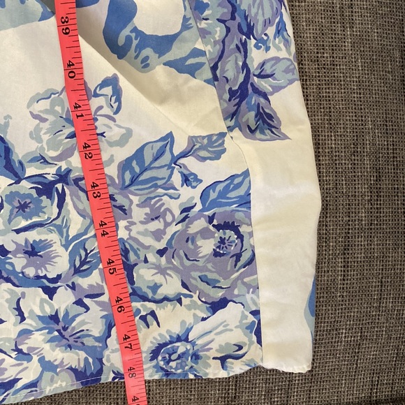 Vintage Sunshine Starshine 80s Toile Porcelain chinoiserie  dress button front - Picture 10 of 11